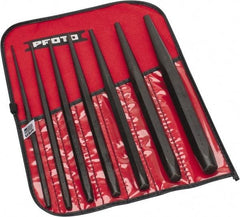 Proto - 7 Piece, 3/32 to 3/8", Drift Punch Set - Hex Shank, Steel, Comes in Tool Roll - Exact Industrial Supply