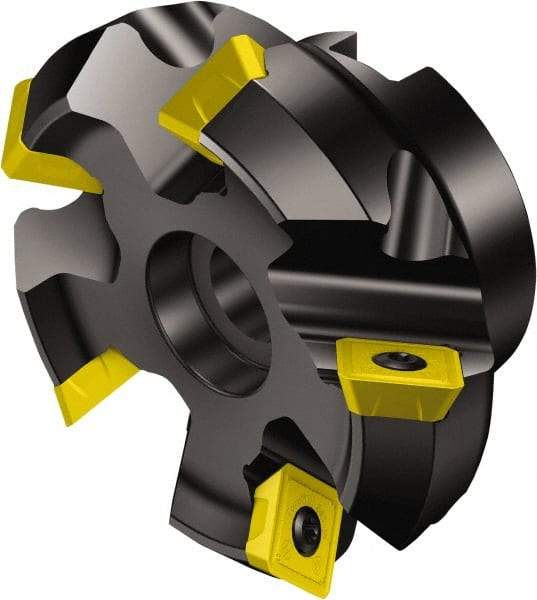 Sandvik Coromant - 2" Cut Diam, 3/4" Arbor Hole, 0.24" Max Depth of Cut, 45° Indexable Chamfer & Angle Face Mill - 3 Inserts, R245-12T3.. Insert, Right Hand Cut, Series CoroMill 245 - Exact Industrial Supply