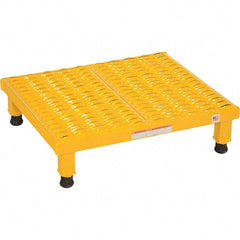 Vestil - 5" High x 19" Wide x 24" Deep, Yellow Step Stand - Steel, 500 Lb Capacity - Exact Industrial Supply