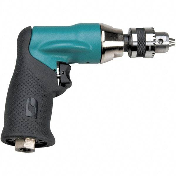 Dynabrade - 1/4" Keyed Chuck - Pistol Grip Handle, 20,000 RPM, 0.4 hp, 90 psi - Exact Industrial Supply