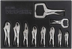 Irwin - 10 Piece Locking Plier Set - Comes in Plastic Tray - Exact Industrial Supply