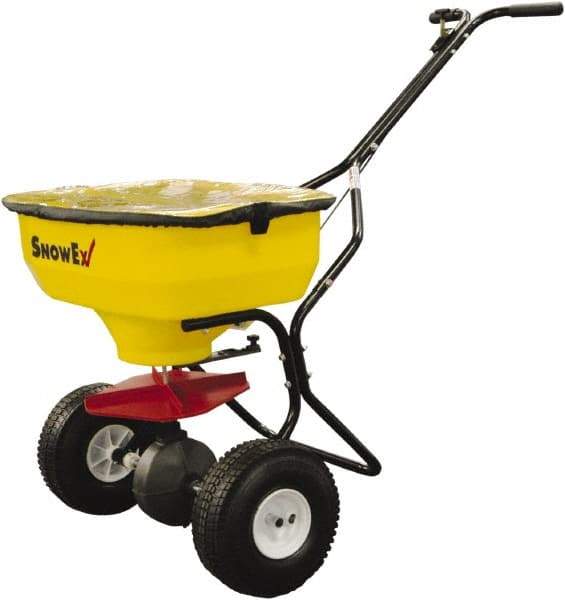 Trynex - 100 Lb Polyethylene Walk Behind Broadcast Landscape Spreader - 10" Pneumatic Wheels - Exact Industrial Supply