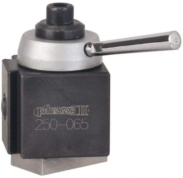 Phase II - 5 to 8 Inch Lathe Swing, Piston Type Quick Change Tool Post - Series 250, 5/8 to 1-1/8 Inch Centerline Height Range, 1-1/2 Inch Overall Height - Exact Industrial Supply
