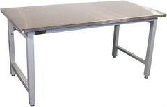 Proline - 72 Wide x 30" Deep x 36" High, Stainless Steel Workbench - Adjustable Height Legs, Gray - Exact Industrial Supply