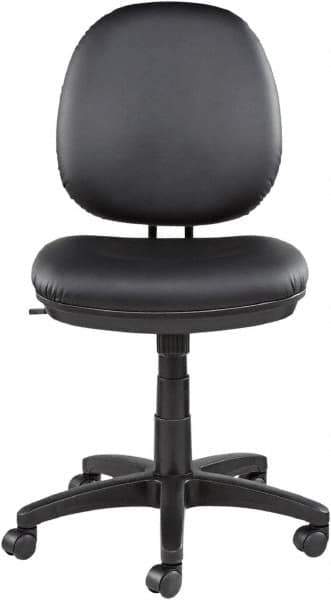 ALERA - 18-3/4 to 23-1/2" High Task Chair - 19" Wide x 25-3/4" Deep, Leather Seat, Black - Exact Industrial Supply