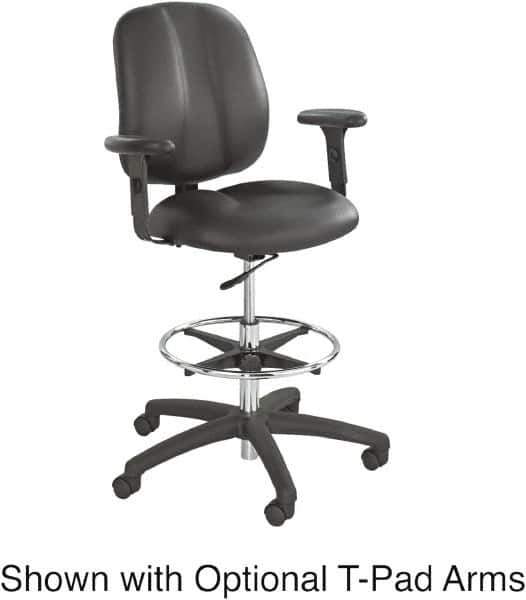 Safco - 22 to 32" High Extended Height Chair - 26" Wide x 27" Deep, Vinyl Seat, Black - Exact Industrial Supply