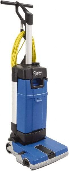 Clarke - 12" Cleaning Width, Electric Floor Scrubber - 0.94 hp, 2,100 RPM, 72" Water Lift, 0.8 Gal Tank Capacity - Exact Industrial Supply