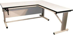 Proline - 72 Wide x 72" Deep x 42" High, Plastic Laminate Workbench - Adjustable Height Legs, Beige - Exact Industrial Supply