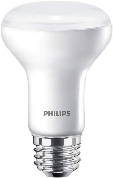 Philips - 6 Watt LED Flood/Spot Medium Screw Lamp - 2,700°K Color Temp, 450 Lumens, 120 Volts, Dimmable, Shatter Resistant, R20, 25,000 hr Avg Life - Exact Industrial Supply