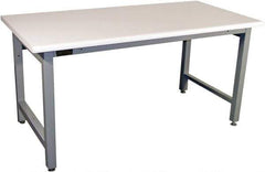 Proline - 72 Wide x 30" Deep x 36" High, Static Dissipative Workbench - Adjustable Height Legs, Gray - Exact Industrial Supply