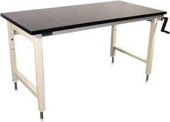 Proline - 72 Wide x 30" Deep x 42" High, Chem-Guard Workbench - Adjustable Height Legs, Beige - Exact Industrial Supply