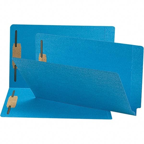 SMEAD - 15-1/4 x 9-1/2", Legal, Blue, File Folders with End Tab - 11 Point Stock, Straight Tab Cut Location - Exact Industrial Supply