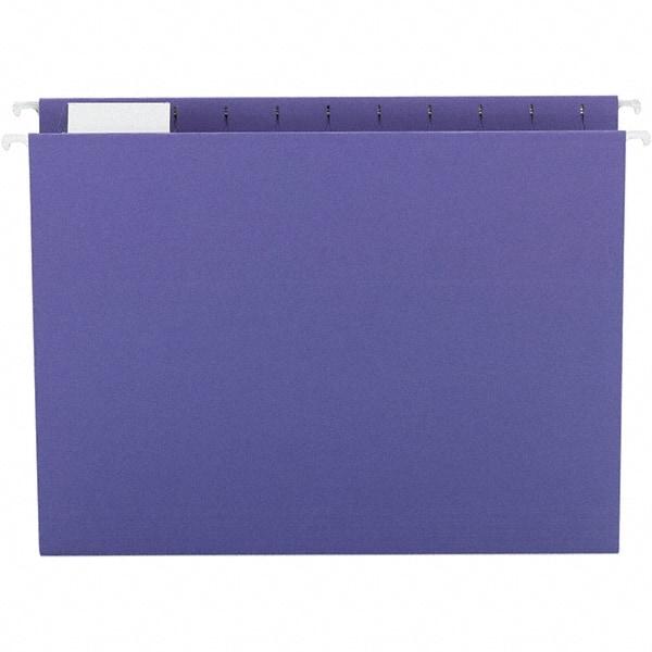 SMEAD - 12-1/4 x 9-1/2", Letter Size, Purple, Hanging File Folder - 11 Point Stock, 1/5 Tab Cut Location - Exact Industrial Supply