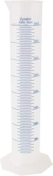 Dynalon Labware - 4,000 ml Polypropylene Graduated Cylinder - 50 ml Graduation, 8-7/64" Diam x 23-5/8" High - Exact Industrial Supply