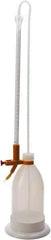 Dynalon Labware - 25 ml Borosilicate Glass Burette, Polyethylene Bottle Titrating Burette - 6-1/2" Diam x 24-1/64" High - Exact Industrial Supply