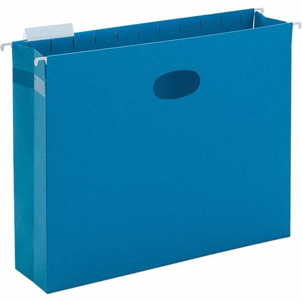 SMEAD - 12-1/4 x 9-1/2", Letter Size, Sky Blue, Hanging File Folder - 11 Point Stock, 1/5 Tab Cut Location - Exact Industrial Supply