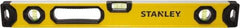 Stanley - 24" Long 3 Vial Box Beam Level - Aluminum, Yellow, 1 Level & 2 Plumb Vials - Exact Industrial Supply