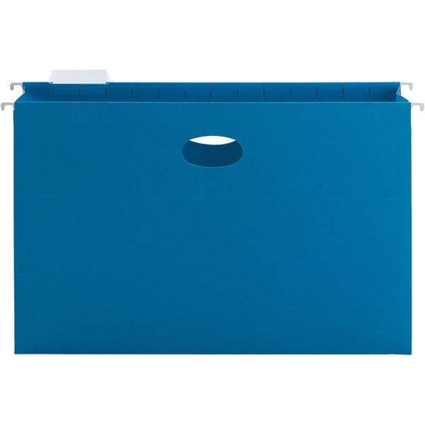 SMEAD - 9-1/2 x 14-1/2", Legal, Sky Blue, Hanging File Folder - 11 Point Stock, 1/5 Tab Cut Location - Exact Industrial Supply