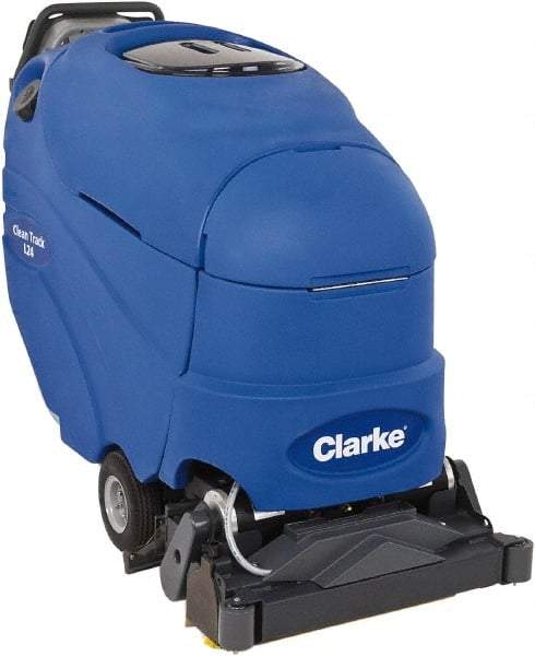 Clarke - 24" Cleaning Width, 70" Water Lift, Walk Behind Carpet Extractor - 93 CFM Air Flow, 20 Gal Tank Capacity, 16 Gal Tank Recovery Capacity, 100 Pump psi - Exact Industrial Supply