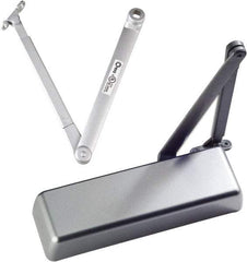 Ability One - 12" Closer Body Length, Institutional Grade 1 Door Closer Manual Damper - Aluminum Finish, Non-Handed - Exact Industrial Supply