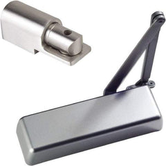 Ability One - 12" Closer Body Length, Institutional Grade 1 Door Closer Manual Damper - Aluminum Finish, Non-Handed - Exact Industrial Supply
