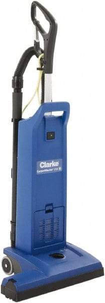 Clarke - Dual Motor Upright Vacuum Cleaner - 17-1/2" Cleaning Width, 9" Amps, Ergonomic Handle - Exact Industrial Supply