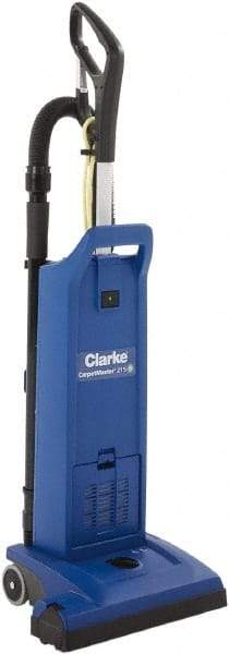 Clarke - Dual Motor Upright Vacuum Cleaner - 14-1/2" Cleaning Width, 9" Amps, Ergonomic Handle - Exact Industrial Supply