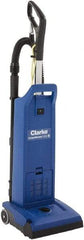 Clarke - Dual Motor Upright Vacuum Cleaner - 11-1/2" Cleaning Width, 9" Amps, Ergonomic Handle - Exact Industrial Supply