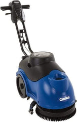 Clarke - 15" Cleaning Width, Battery Powered Floor Scrubber - 0.33 hp, 150 RPM, 3.5 Gal Tank Capacity - Exact Industrial Supply
