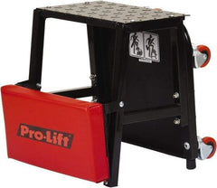Omega Lift Equipment - 300 Lb Capacity, 4 Wheel Creeper Seat - Alloy Steel, 16.93" Long x 5.91" Overall Height x 14" Wide - Exact Industrial Supply