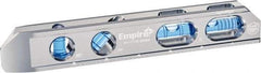 Empire Level - Magnetic 8" Long 4 Vial I-Beam Level - Metal, Silver, 2 Level & 1 Plumb & 1 45° Vials - Exact Industrial Supply