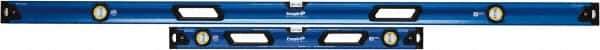 Empire Level - Magnetic 32" & 78" Long 3 Vial Box Beam Level - Metal, Blue, 1 Level & 2 Plumb Vials - Exact Industrial Supply