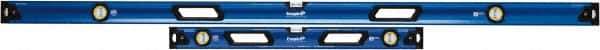 Empire Level - 32" & 78" Long 3 Vial Box Beam Level - Metal, Blue, 1 Level & 2 Plumb Vials - Exact Industrial Supply