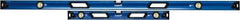 Empire Level - 32" & 78" Long 3 Vial Box Beam Level - Metal, Blue, 1 Level & 2 Plumb Vials - Exact Industrial Supply