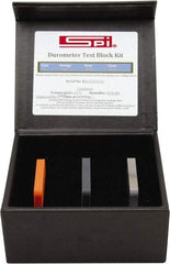 SPI - 20 HSD to 90 HSD Hardness, Shore D Scale, Calibration Test Block Kit - 3 Piece - Exact Industrial Supply