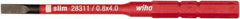 Wiha - 4mm Drive, Slotted Screwdriver Bit - 75mm OAL - Exact Industrial Supply
