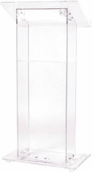 Oklahoma Sound - Acrylic Full Floor Lectern - 15" Deep x 24" Wide x 46" High - Exact Industrial Supply