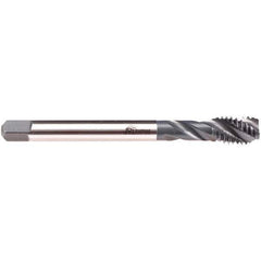 Emuge - 1-8 UNC 4 Flute 2B/3B Modified Bottoming Spiral Flute Tap - High Speed Steel, NE2 Finish, 6.299" OAL, Right Hand Flute, Right Hand Thread, Series CU533200 - Exact Industrial Supply