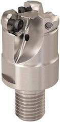 Seco - R217.29B.RE 32mm Threaded Shank Milling Tip Insert Holder & Shank - 1.574803" Projection, 1" Neck Diam, M16 Neck Thread, 32mm Nose Diam, 40mm OAL, Tool Steel Tool Holder - Exact Industrial Supply