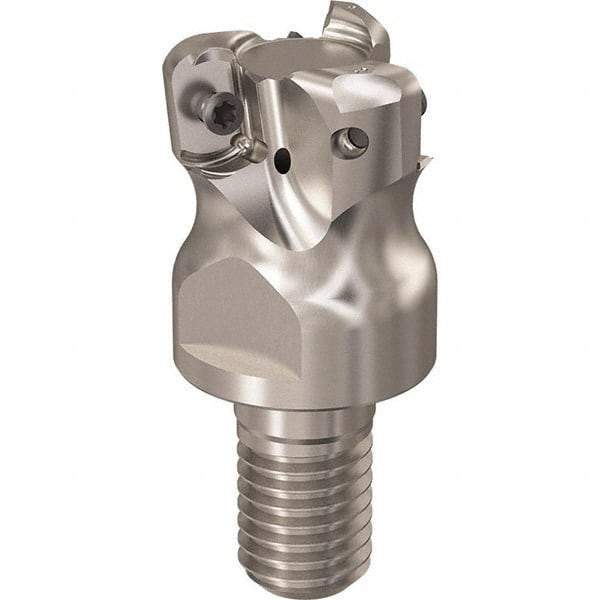 Seco - R217.21.RE 12mm Threaded Shank Milling Tip Insert Holder & Shank - 1.181102" Projection, 1" Neck Diam, M12 Neck Thread, 25mm Nose Diam, 30mm OAL, Tool Steel Tool Holder - Exact Industrial Supply