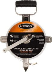 Keson - 200' x 3/8" Tape Measure - 1/10 & 1/100" Graduation - Exact Industrial Supply