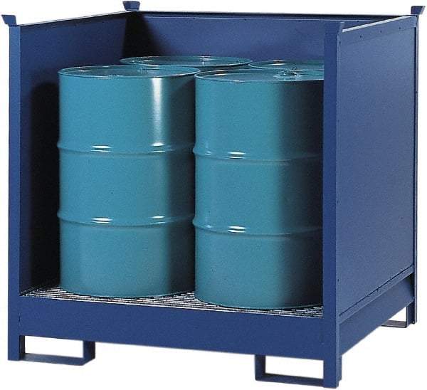 Denios - Mobile Spill Containment Type: Transport Pallet w/Side Walls Number of Drums: 4 - Exact Industrial Supply