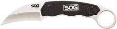 SOG Specialty Knives - 2-37/64" Long Blade, 7Cr17MoV Stainless Steel, Sheepsfoot, Fixed Blade Knife - 7.3" OAL, Glass-Reinforced Nylon Handle - Exact Industrial Supply