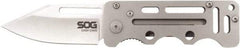 SOG Specialty Knives - 2-3/4" Blade, 3" OAL, Straight Money Clip Folding Knife - 3.4" Closed Length, Stainless Steel, 1 Blade, 1 Edge, Belt clip - Exact Industrial Supply