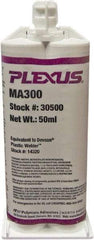 Plexus - 50 mL Cartridge Two Part Adhesive - 3 to 6 min Working Time, 60°F - Exact Industrial Supply