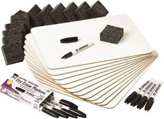 Charles Leonard - 12" High x 9" Wide Dry Erase - Melamine, Includes (12) Boards, (12) Felt Eraser & (12) Black Dry Erase Markers - Exact Industrial Supply