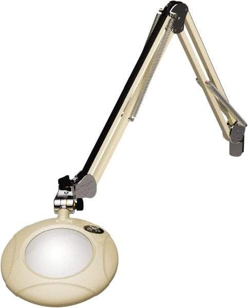 O.C. White - 43 Inch, Spring Suspension, Clamp on, LED, White, Magnifying Task Light - 8 Watt, 7.5 and 15 Volt, 2x Magnification, 5 Inch Long - Exact Industrial Supply