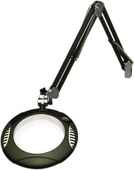 O.C. White - 43 Inch, Spring Suspension, Clamp on, LED, Racing Green, Magnifying Task Light - 8 Watt, 7.5 and 15 Volt, 2x Magnification, 5-1/4 Inch Wide, 7-1/2 Inch Long - Exact Industrial Supply