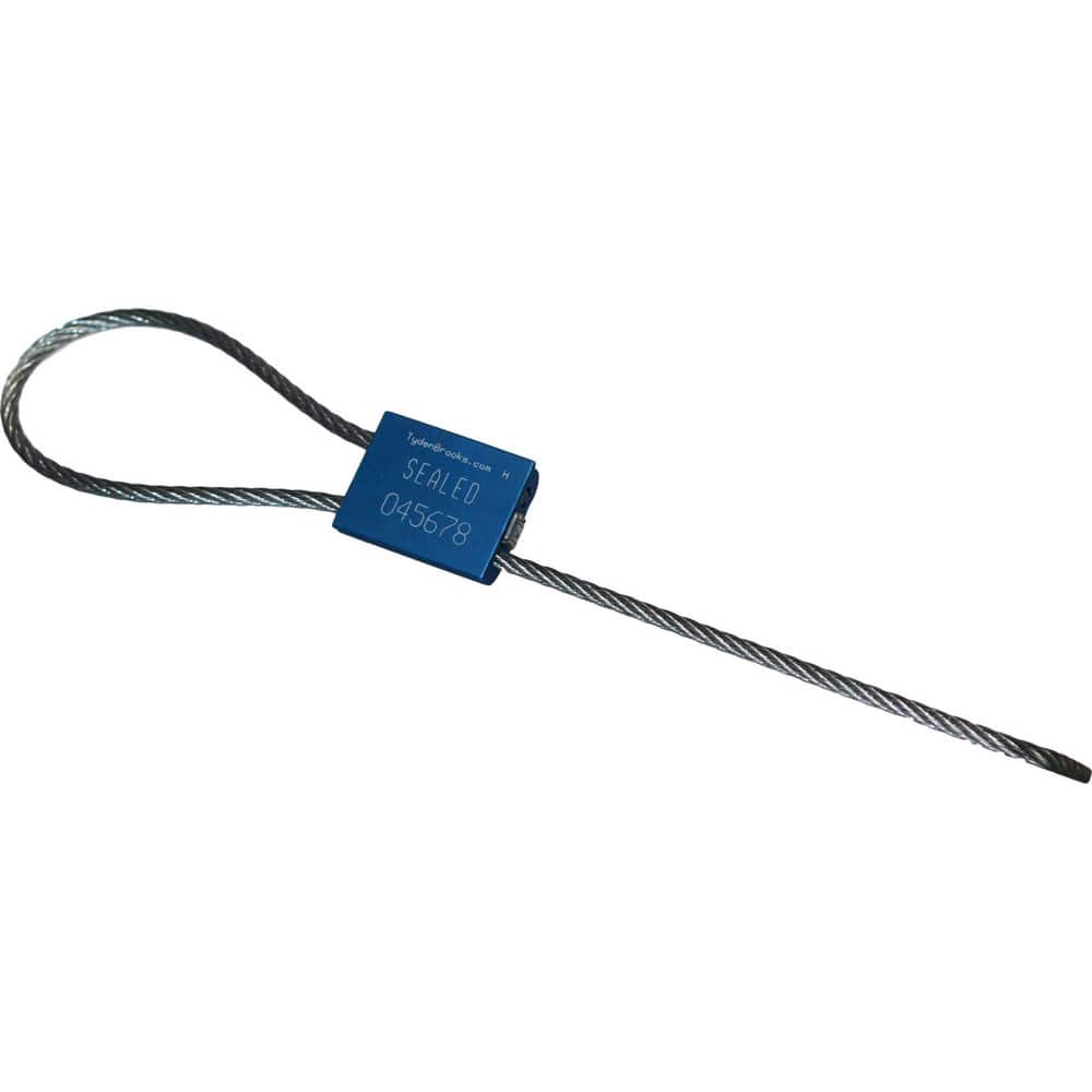 Security Seals; Type: Cable Seal; Overall Length (Decimal Inch): 12 in; Breaking Strength: 2500.000; Material: Aluminum; Steel; Color: Blue; Color: Blue; Overall Length: 12 in; Material: Aluminum; Steel; Product Type: Cable Seal; Material: Aluminum; Steel