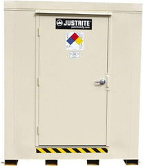 Justrite - 6 Drum, 105 Gal Sump Capacity, Locker - 7.91' Long x 5-1/2' Wide x 8.08' High, Galvanized Steel - Exact Industrial Supply